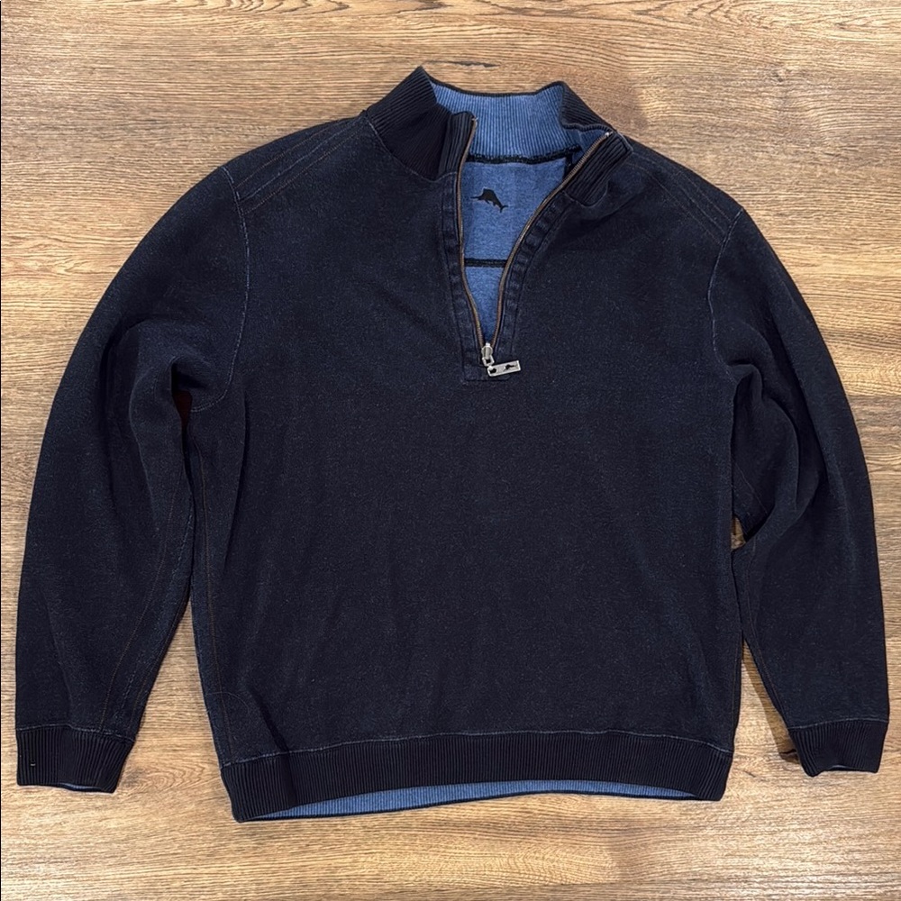 Tommy Bahama Men's Black Half-Zip Sweater